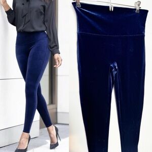 Spanx Blue Velvet High Waisted Leggings Large